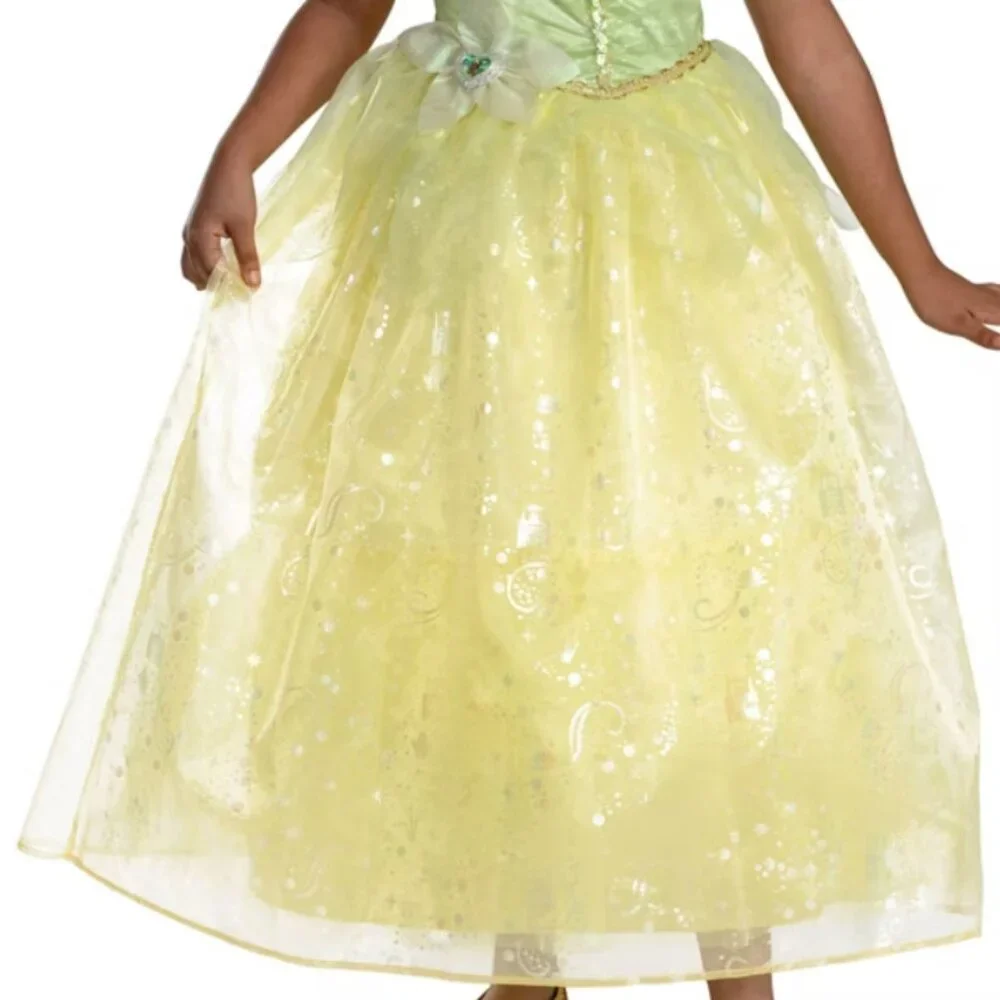 Princess Tiana Halloween Costume 7/8 Princess & The Frog Dress Disney Girls
